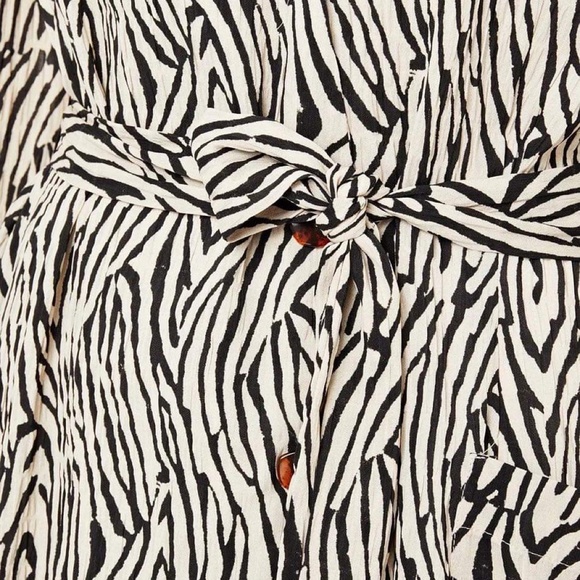 NANUSHKA Capri Zebra Print Wrap Shirt Dress - Picture 3 of 7